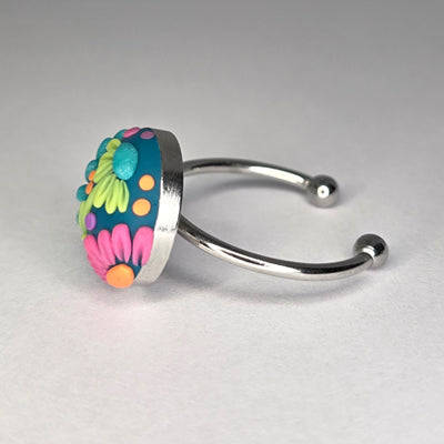 Tropical flowers (silver band)