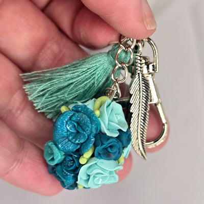 Charm: Teal Roses