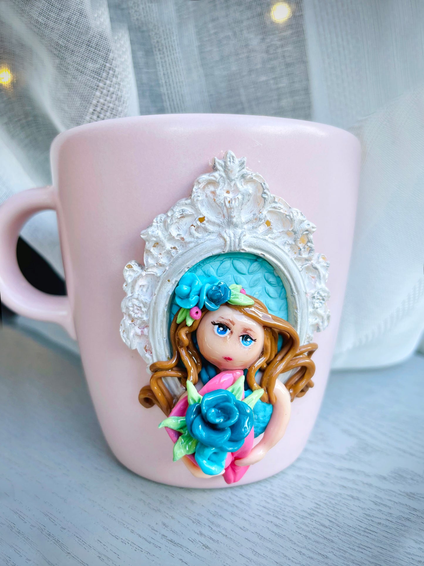 Pink girl in frame mug