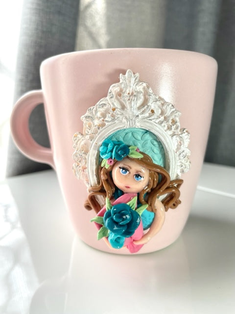 Pink girl in frame mug