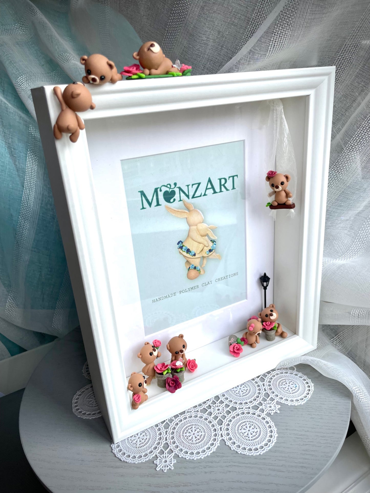 Flower pot bears - photo frame