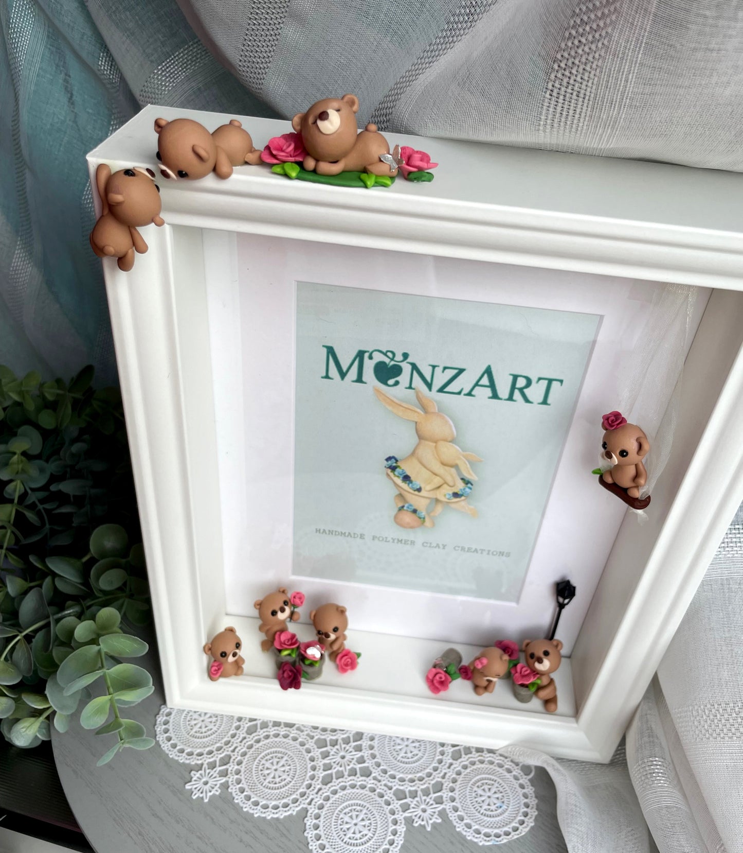 Flower pot bears - photo frame