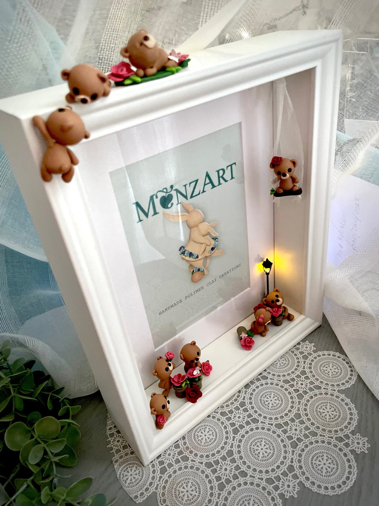 Flower pot bears - photo frame