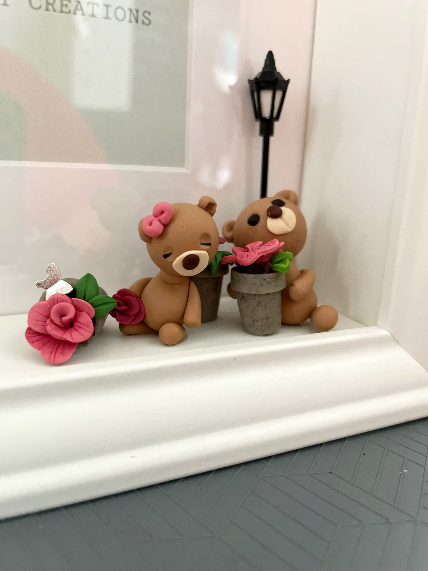 Flower pot bears - photo frame