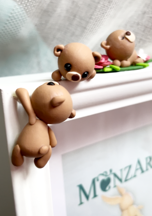 Flower pot bears - photo frame