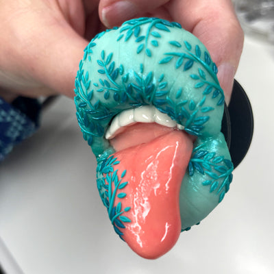 Hot Lips Pop Socket_Teal