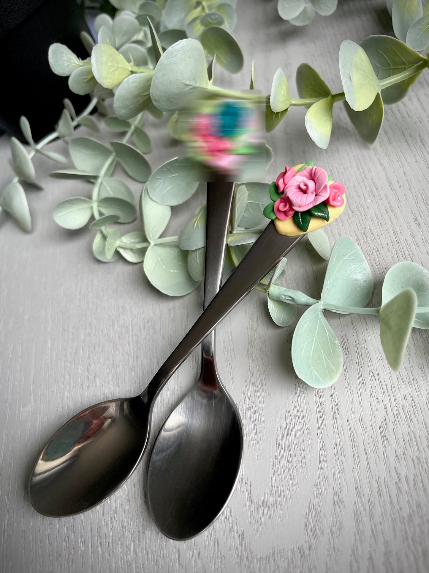 Pink & Green girl - mug & spoon set