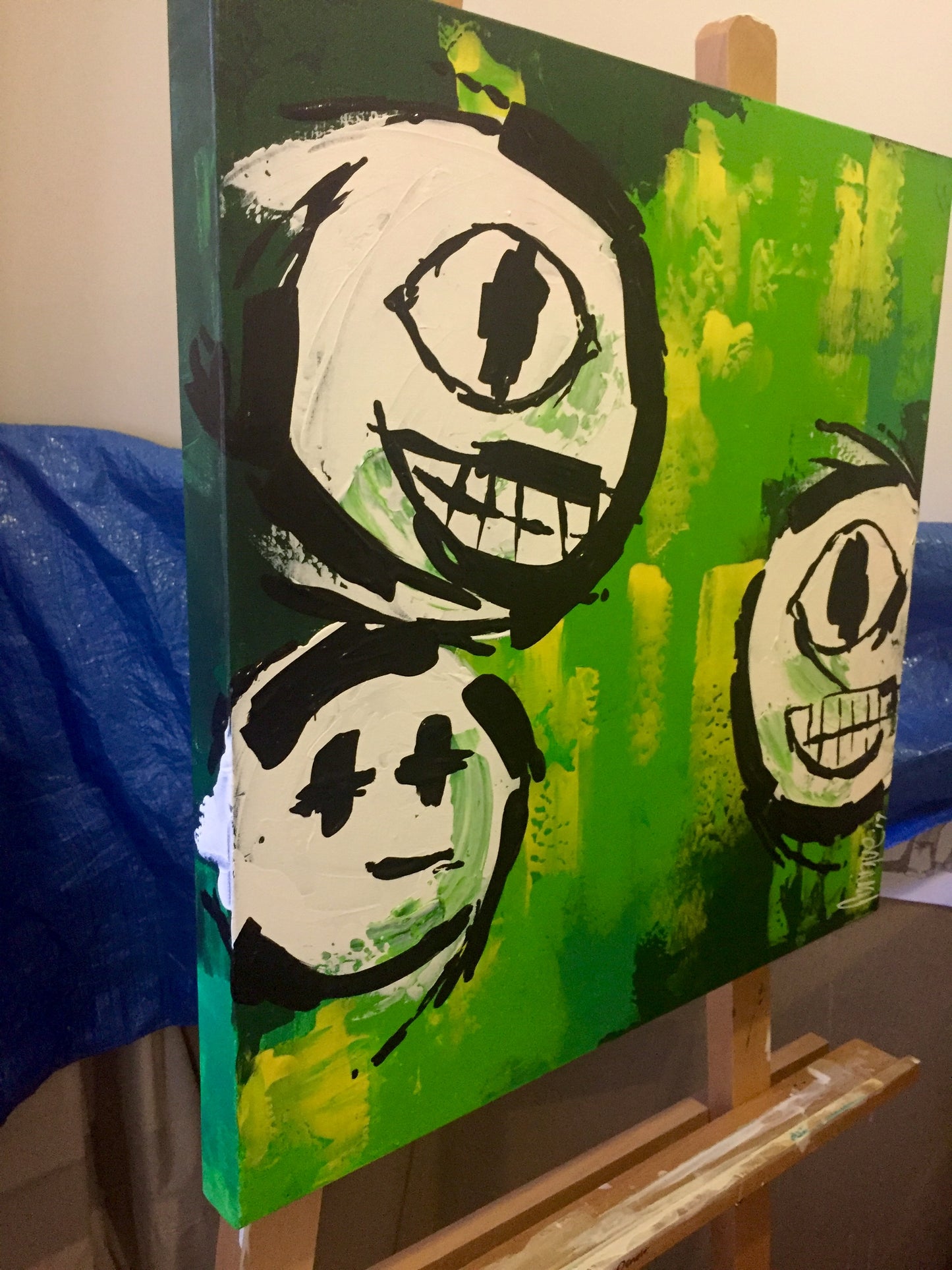 Spooky faces 01 (50 x 50cm)