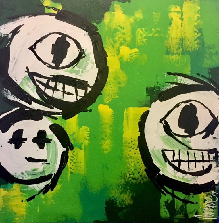 Spooky faces 01 (50 x 50cm)