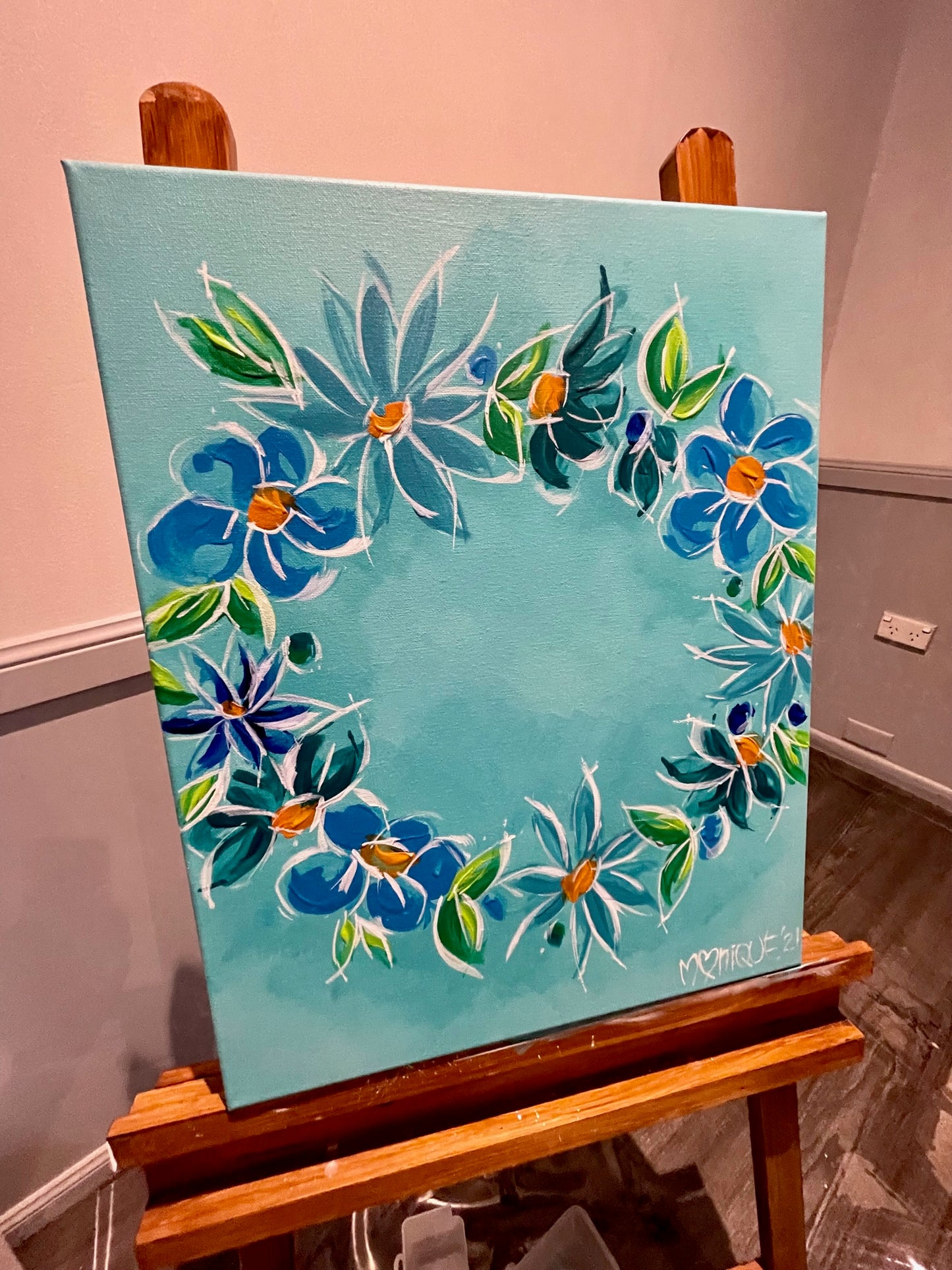 Tiffany blue flowers (40 x 50cm)